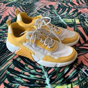 Mark Nason Yellow and White Chunky Sneakers